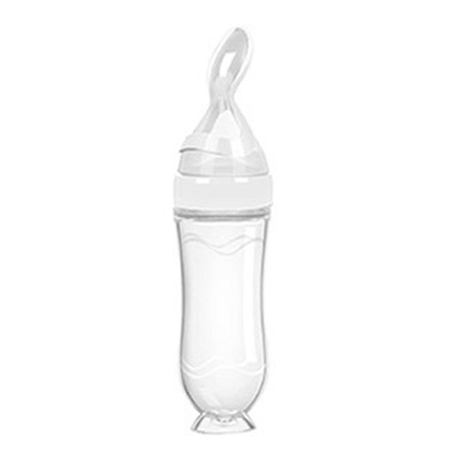 Newborn Baby Feeding Bottle 90ml Silicone Squeeze Spoon Milk Bottle Baby Training Nutrition Supplement