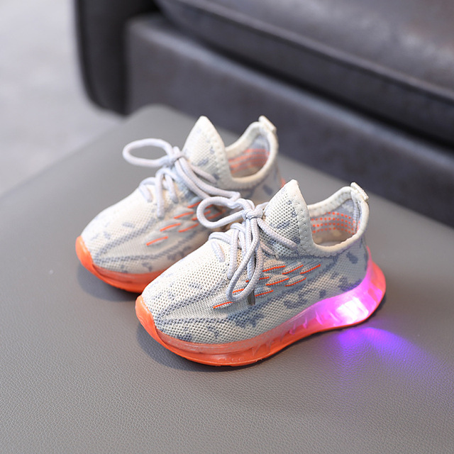 Size 21-30 Children Luminous Shoes For Boys Girls Mesh Kids Boys Glowing Sneakers With LED Lights Non-slip Baby Shoes For Girls