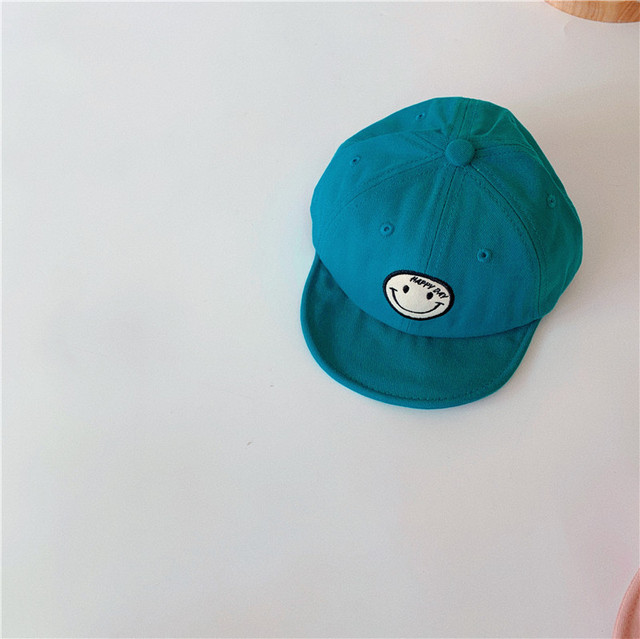 MILANCEL 2022 Spring New Kids Cap Embroidered Baseball Cap Smiley Boys and Girls Soft Brim Sunhat