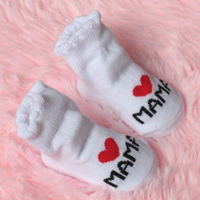 Spring Autumn Baby Cotton Socks Soft Cute Love Mama Girls Boys Floor Socks for 0-6 Months Newborn Baby Stripe Newborn Stuff