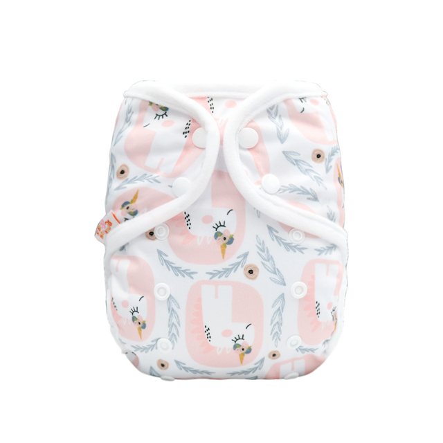 Rainbow And Iris Waterproof Washable Cloth Diaper Cover Wrap With Daisy Floral Print Newborn Decor 3-15kg