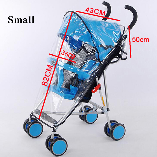 Stroller accessories waterproof rain cover transparent wind dust shield zipper open raincoat for baby stroller cover