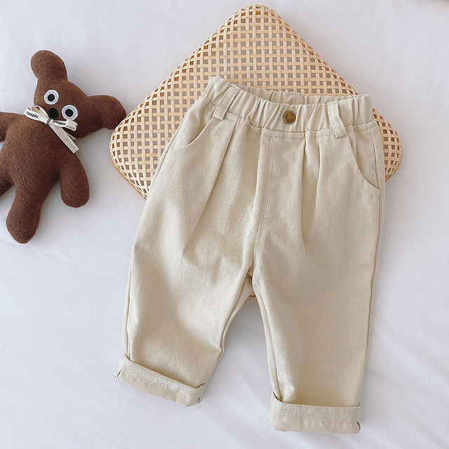 MILANCEL 2022 Spring New Baby Solid Pants Boys Pants Fashion Boys Short Jeans Kids Pants