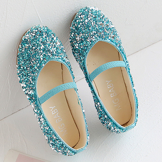 1-11 Years Girls Dance Leather Princess Shoes Embroidered Soft Bottom Baby Single Shoes Kids Girl Party Sparkly Shoes Teenage Children