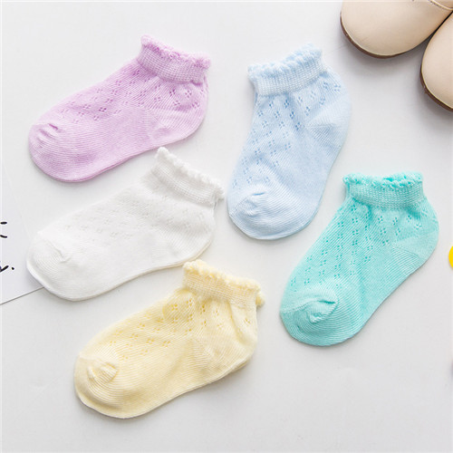 5pairs/pack Newborn Baby Socks Summer Thin Mesh Baby Socks for Girls Cotton Infant Baby Boy Socks Casual Sports Style 2020 New