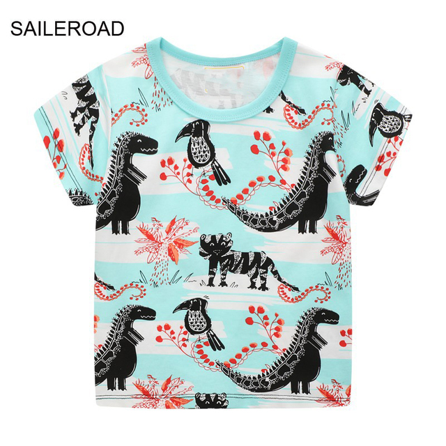 Seieroad Baby Girls 2-7 Years Animation Short Sleeve Cotton T-Shirt For Boys T Shirt Tops