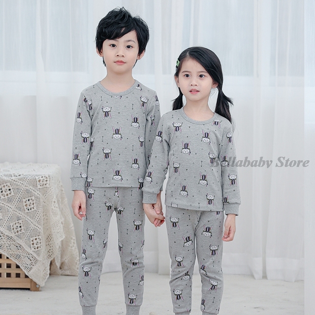 Baby Boy Girl Pajama Sets Korean Spring Pajamas For Kids Sleepwear Set Cotton Cartoon Cow Night Outfits Autumn Children Clothes