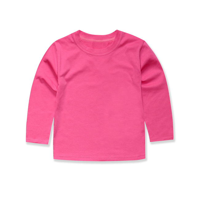 Boys Girls Full Sleeve T-Shirt Plain Cotton T-Shirt For Kids Casual Wear Kids Solid Tees Girls Tops For 2-14 Years