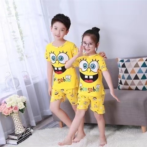 Newborn Kids Boys Girls Pajama Sets Cartoon Casual Long Sleeve Cute T-shirt Tops With Pants Toddler Baby Autumn Sleeping Clothes