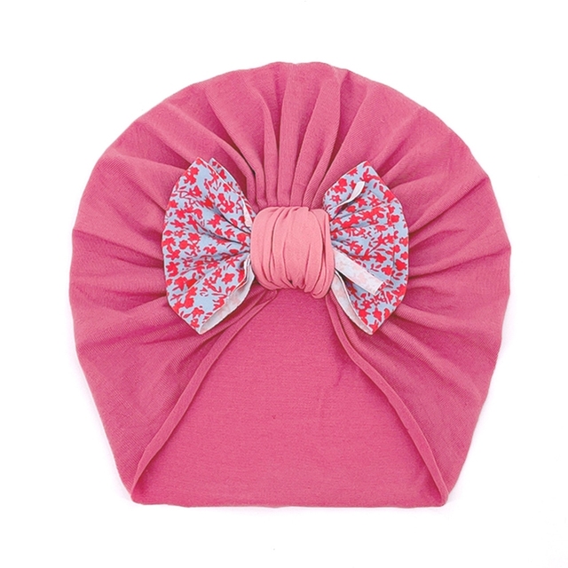 Baby Hat Bows Knot Hat Floral Bowknot Knit Newborn Bonnet Headwear