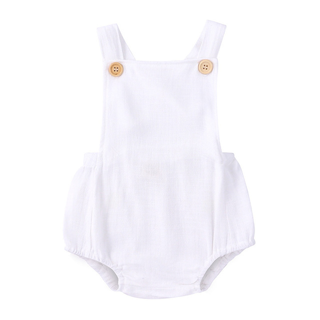 Summer Newborn Infant Baby Boys Girls Rompers Playsuit Jumpsuit Overalls for Kids Cotton Linen Sleeveless Baby Clothing