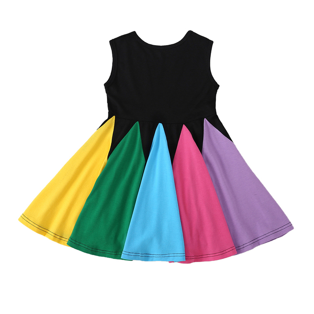 Miyabai Twirl Dress for Girls Casual Summer Dress Rainbow Baby Clothes Soft Dress for Princess Party