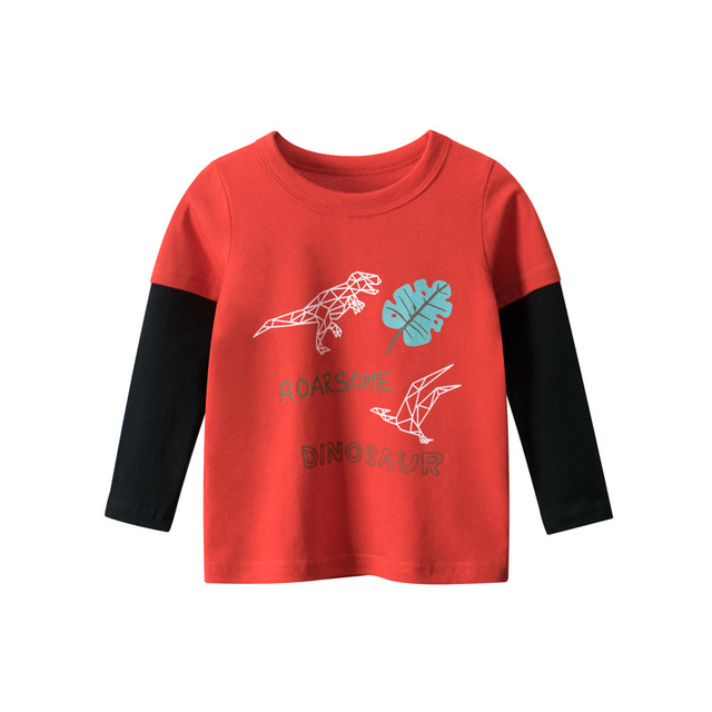 Kids Boys Long Sleeve T-shirt Cartoon Printed Children Baby Boys Tops