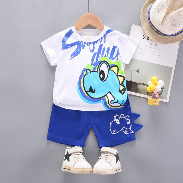 New summer baby boys children's clothing girls cute cartoon cotton T-shirt shorts 2pcs/sets baby casual outfit kids tracksuits