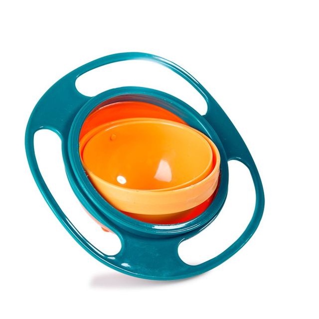 Hot Sale Universal Swivel Bowls Ergonomic Design 360 Degree Seamless Spill Proof Bowl Rotatable Gyro for Kids