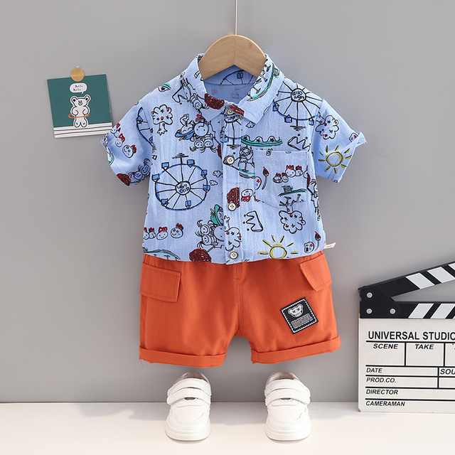 New Summer Baby Clothes Suits Children Boys Girls Cute Shirt Shorts 2pcs/set Toddler Casual Cotton Costume Infant Kids Sportswear