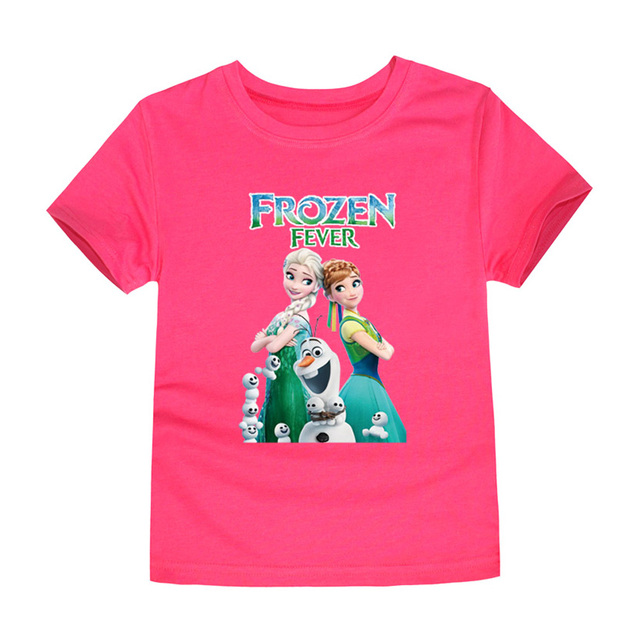 Disney Cartoon T-shirt for Boys Teens Children Summer Tops Girls Frozen Tees Anna and Elsa Cosplay T-shirt Olaf T-shirt