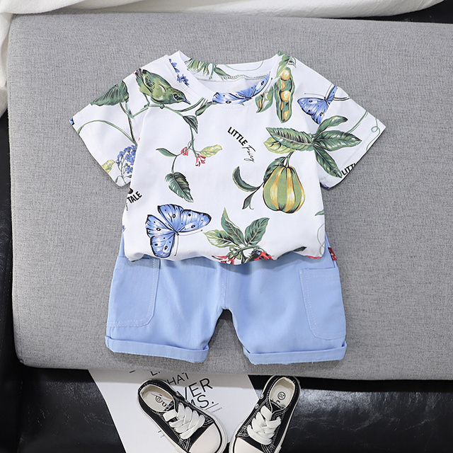 New summer baby girls clothes suit children boys fashion cotton T-shirt shorts 2pcs/sets baby casual outfit kids tracksuits