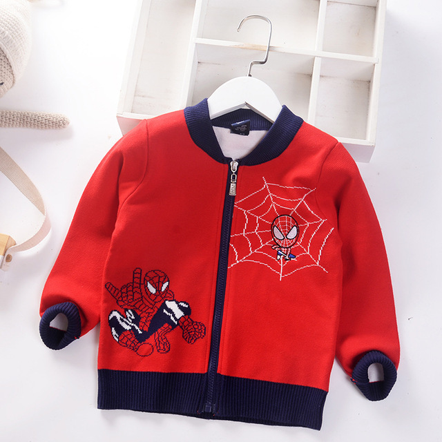 Autumn Little Boys Clothes Lightning McQueen Embroidery Knit Cardigan Sweater Winter Clothes Christmas Fashion Children Tops