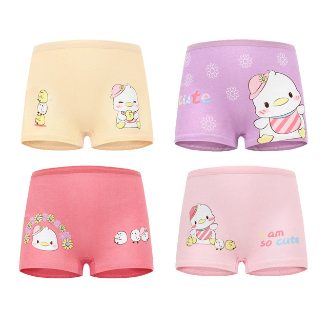 4pcs/lot Kids Girls Underwear Cotton Boxer Girl Comfortable Breathable Safety Pants Children's Panties