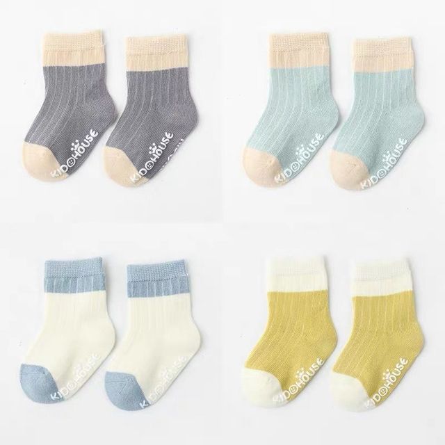 4 Pairs Cotton Baby Socks Cotton Socks Baby Boys Girls Cute Lovely Anti-Slip Socks Toddler Kids Fashion Soft Socks Autumn