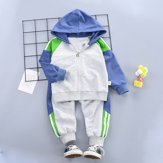 Children's clothing set fashion sports hooded top coat + trousers pants boys and girls spring autumn 2-6age quality kids clothes