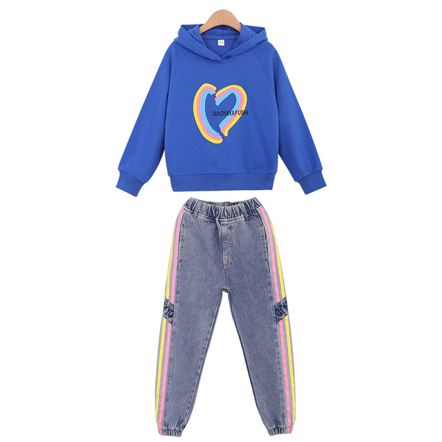 WKPK Girls Clothes Spring Autumn Kids Fashion Tracksuit 4-18 Years Two Pieces Sets T-shirt Pants Comfortable Teenagers Tracksuit