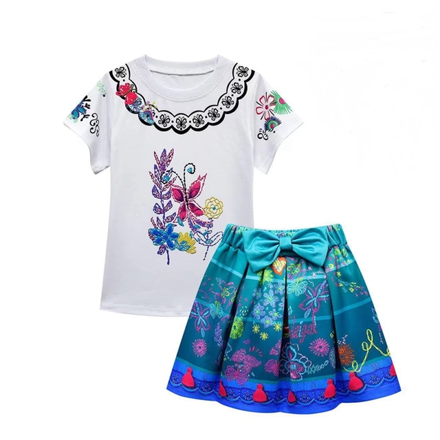 Princess Costume Encanto Girls T-Shirt and Pleated Skirt Set