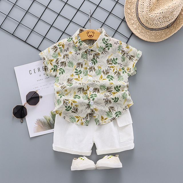 New Summer Baby Clothes Suit Children Boys Fashion Printed Shirt Shorts 2Pcs/Sets Toddler Casual Costume Infant Kids Sportswear