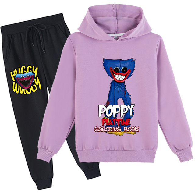 Kissy Messi Poppy Play Costume Kids Horror Clothes Baby Boys Harajuku Huggy Wuggy Hoodie Pants 2pcs Sets Teen Girls Clothes