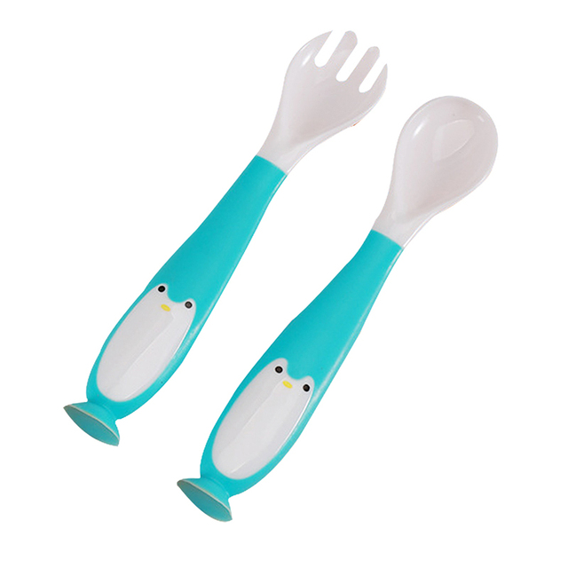 2pcs/set baby spoon fork set baby utensils portable children tableware baby feeding tableware food