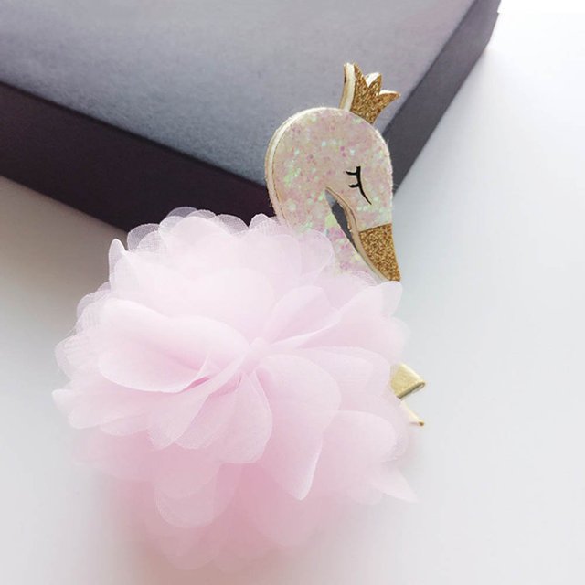 Princess Plush Swan Hair Clip Hairgrips For Girls Kids Hair Clips Hairpins Barrette Children Headwear Kawaii Hair Accessories