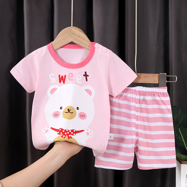 Seieroad Summer Children's Clothing Cartoon Unicorn Boys T-shirt + Pants Short Sleeve Children Clothing Set Teenage Tracksuit