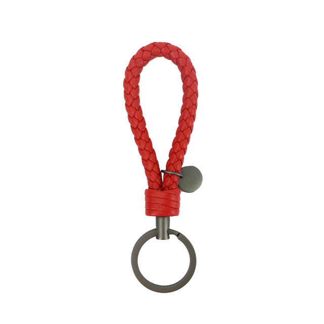 New Fashion Sheepskin Key Chain for Car Keys Clip Ring Women Weave Leather Key Holder Organizer Top Quality Men's Key Ring