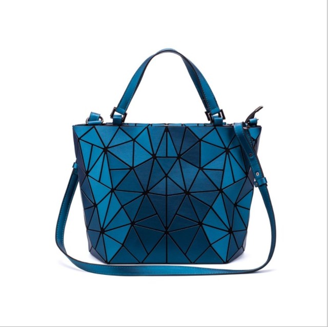 Women's Top Handle Handbag Hologram Matte Frosted High Quality Geometric Bucket Bag Feminine