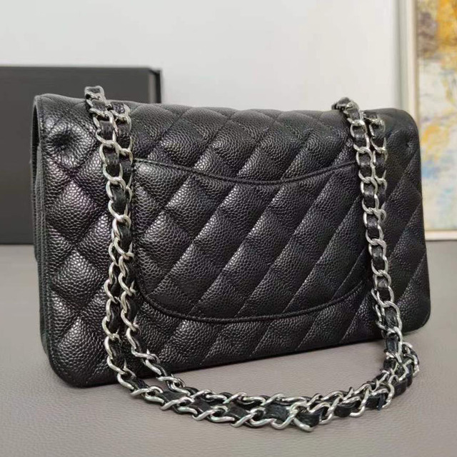 Top quality luxury handbag classic fashion flap caviar leather wear-resistant shoulder bag chain leather bag women