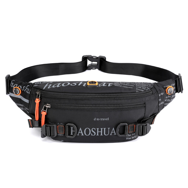 New outdoor men letter waist bag street trend chest bag messenger bag sports running close fitting fanny pack