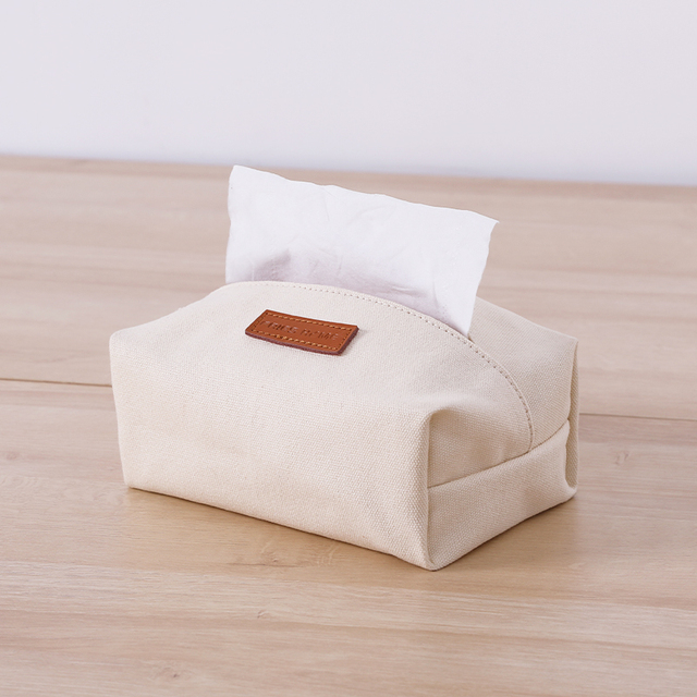 Cotton Canvas Simple Tissue Box Living Room Pumping Tissue Box Car Towel Napkin Paper Holder Pouch Chic Table Home Decor