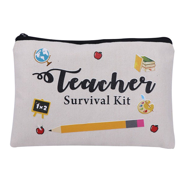 Female cosmetic Toiletry Bag Teacher Appreciation Gifts Teacher Makeup Bag Fashion Cosmetic Pouch Pencil Bag Printing Swanky Bag