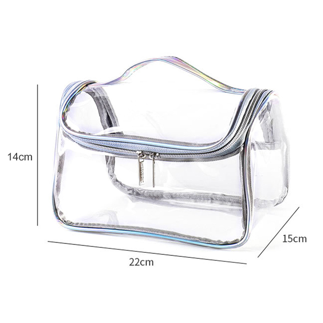 Travel PVC Cosmetic Bags INS Fashion Women Transparent Clear Zipper Makeup Bags Organizer Bath Wash Make Up Tote Handbags Case