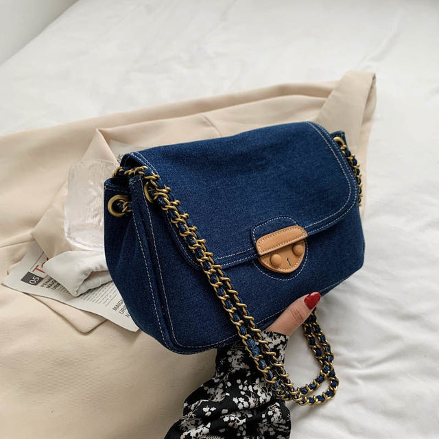 MBTI Canvas Shoulder Bag Casual Woman Blue Daily Shopping Bags 2022 Fashion Bolso Mujer New Arrival Hasp Female Bag