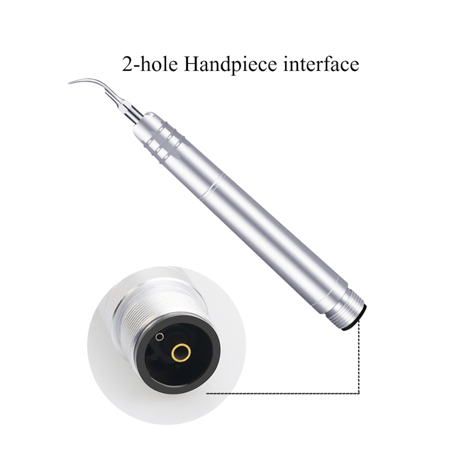 Dental Ultrasonic Air Scaler with 4 Teeth Cleaning Tips 2/4 Holes Handpiece Teeth Whitening Cleaner