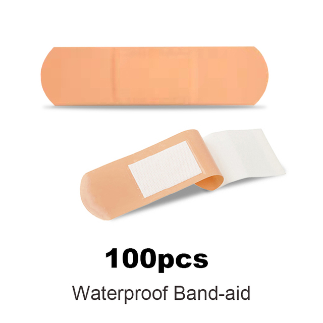 100pcs 2 Kinds Band-aids Waterproof and Breathable Medical Band Aid Sterile First Aid Bandage Wound Balance Patch First Aid