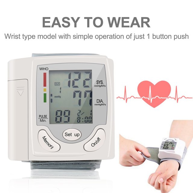 Wrist digital automatic sphygmomanometer, blood pressure monitor, heart rate, tonometer, sphygmomanometer