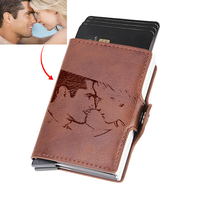 Custom Photo Credit Card Holder Men Wallets Business Bank ID Card Holder Case Rfid Women Small Size Porte Card Gifts 2022