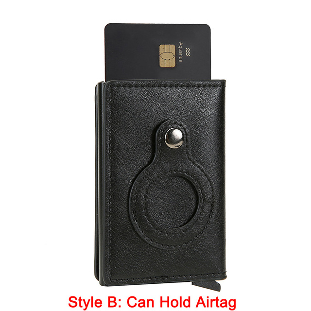 Credit Card Holders Rfid Airtag Wallet Men Carbon Fiber Thin Bank Card Holder Case Airt Tag Male Smart Mini Wallet Macsafe