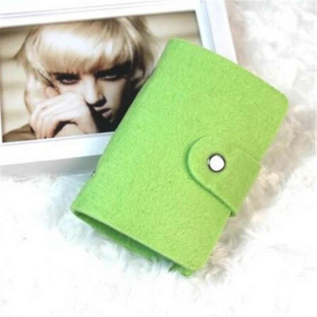 24 Slots Felt Wool Felt Women Men ID Credit Card Button Case Holder Wallet Organizer Gift Business Card ID Card Holder Wallet