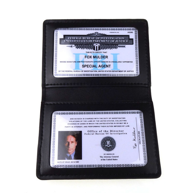 Leather Wallet ID Card Driver License ID Card Holder With FBI Stamp