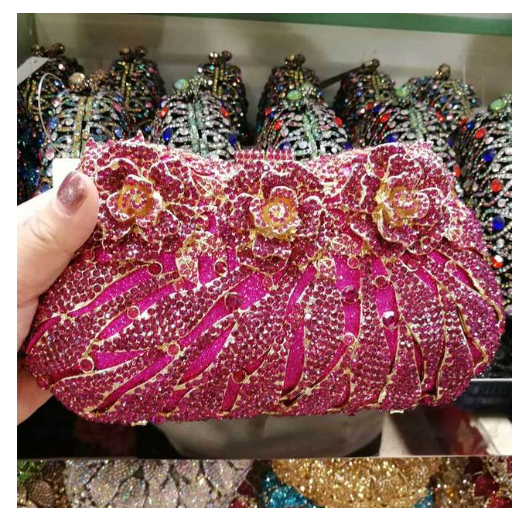 18 Colors Wedding Formal Dinner Clutch Women Golden Crystal Hand Evening Bags Metal Clutches Bags Flower Purse Wedding Purse