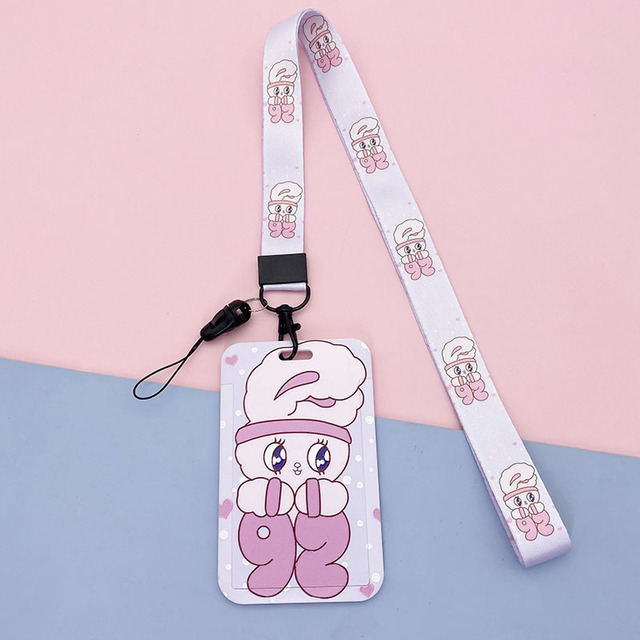 New cute cartoon student meal ID card holder campus card ID badge holder lanyard access control subway bus card protective cover